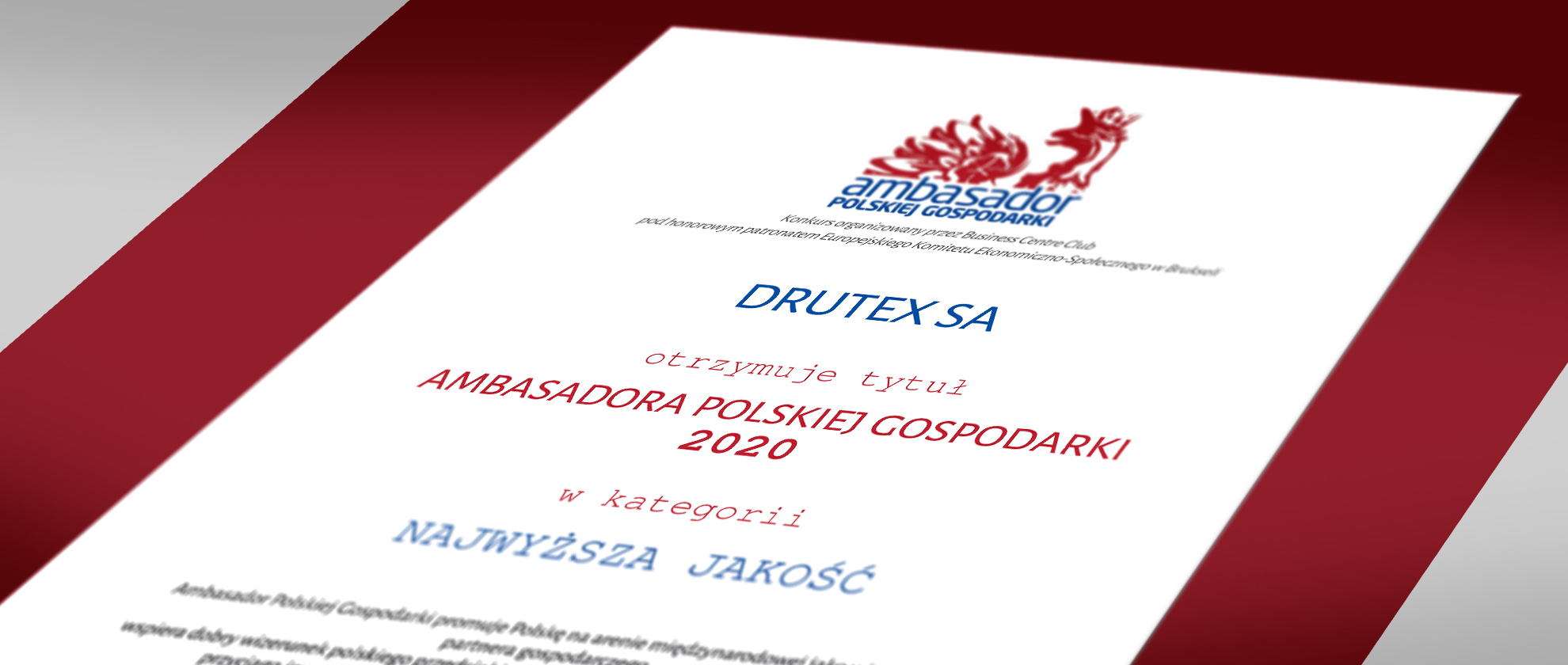 DRUTEX Ambasadorem Polskiej Gospodarki