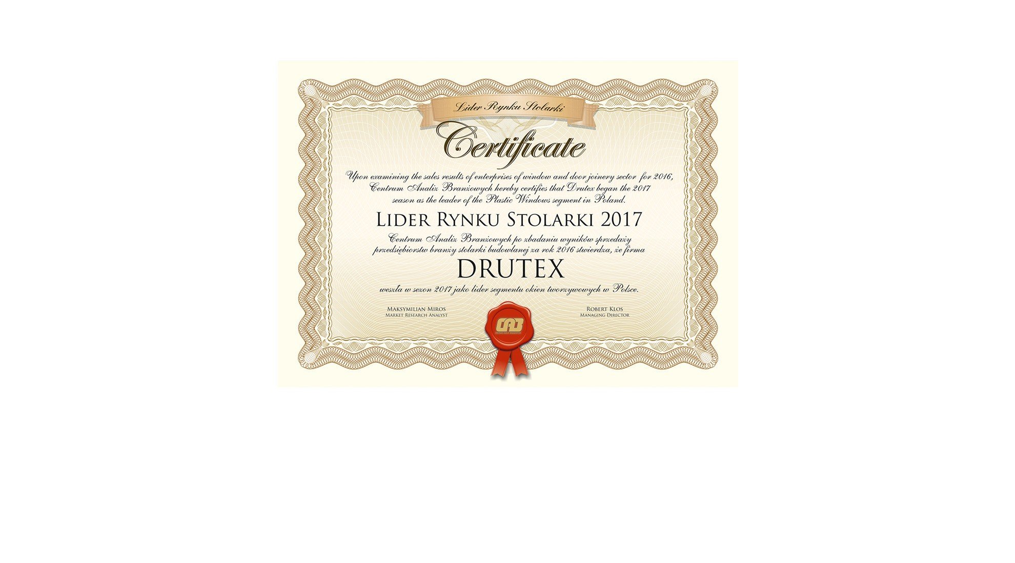 Drutex wzmacnia pozycję lidera rynku w Polsce!