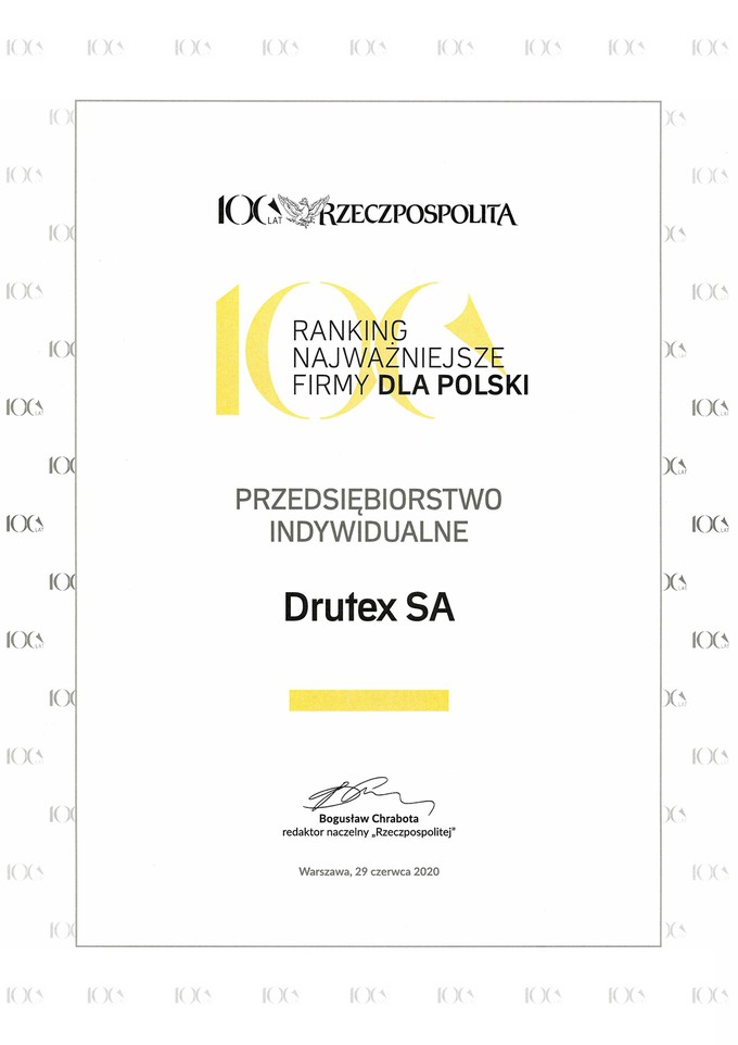 Drutex wśród „Najważniejszych firm dla Polski”