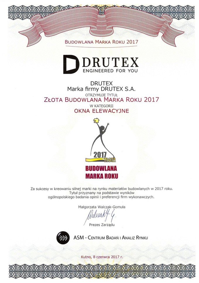Drutex  w gronie najlepszych firm budowlanych w Polsce!